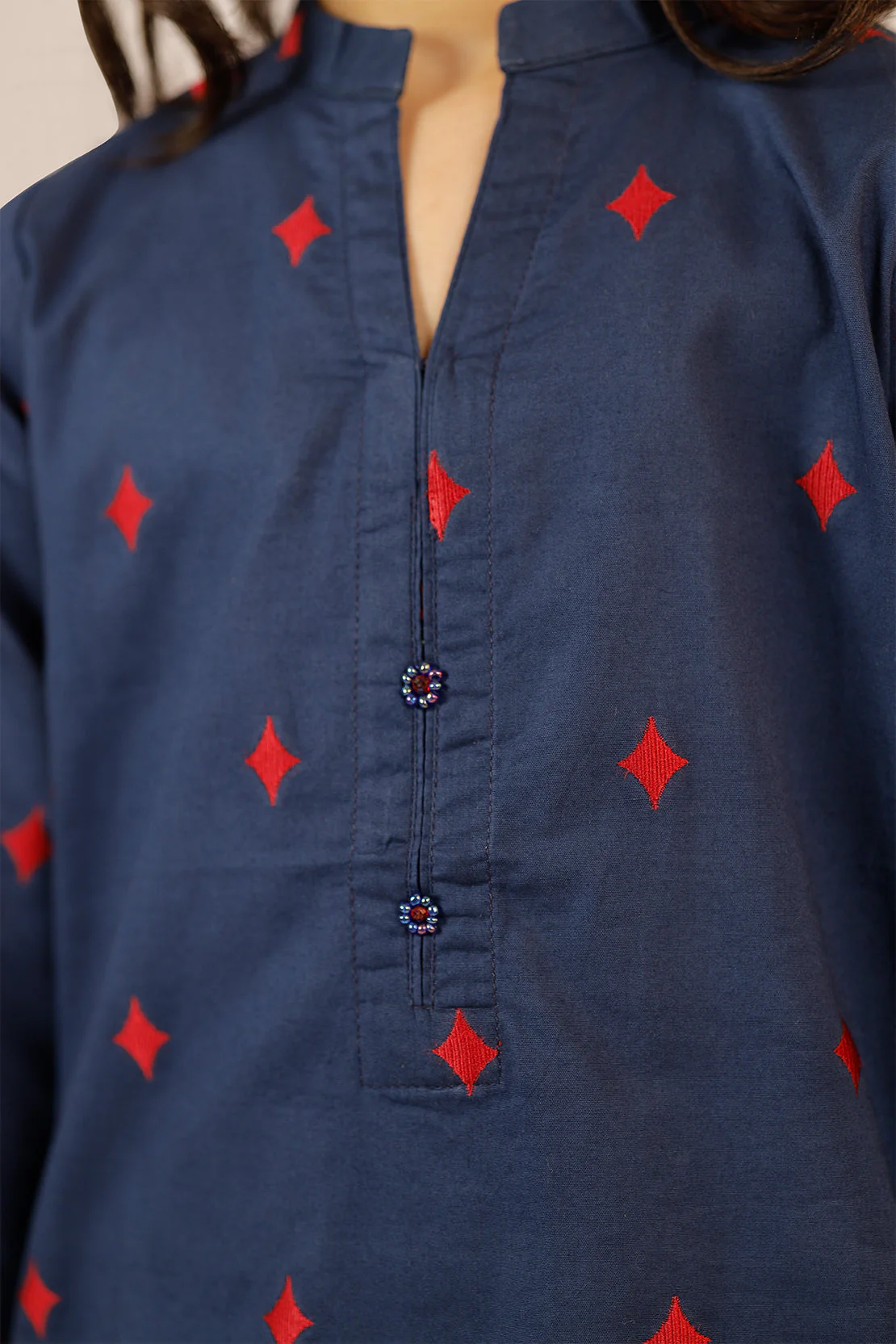 Stitched Cotton Jacquard Shirt/trouser For Kids - Image 5