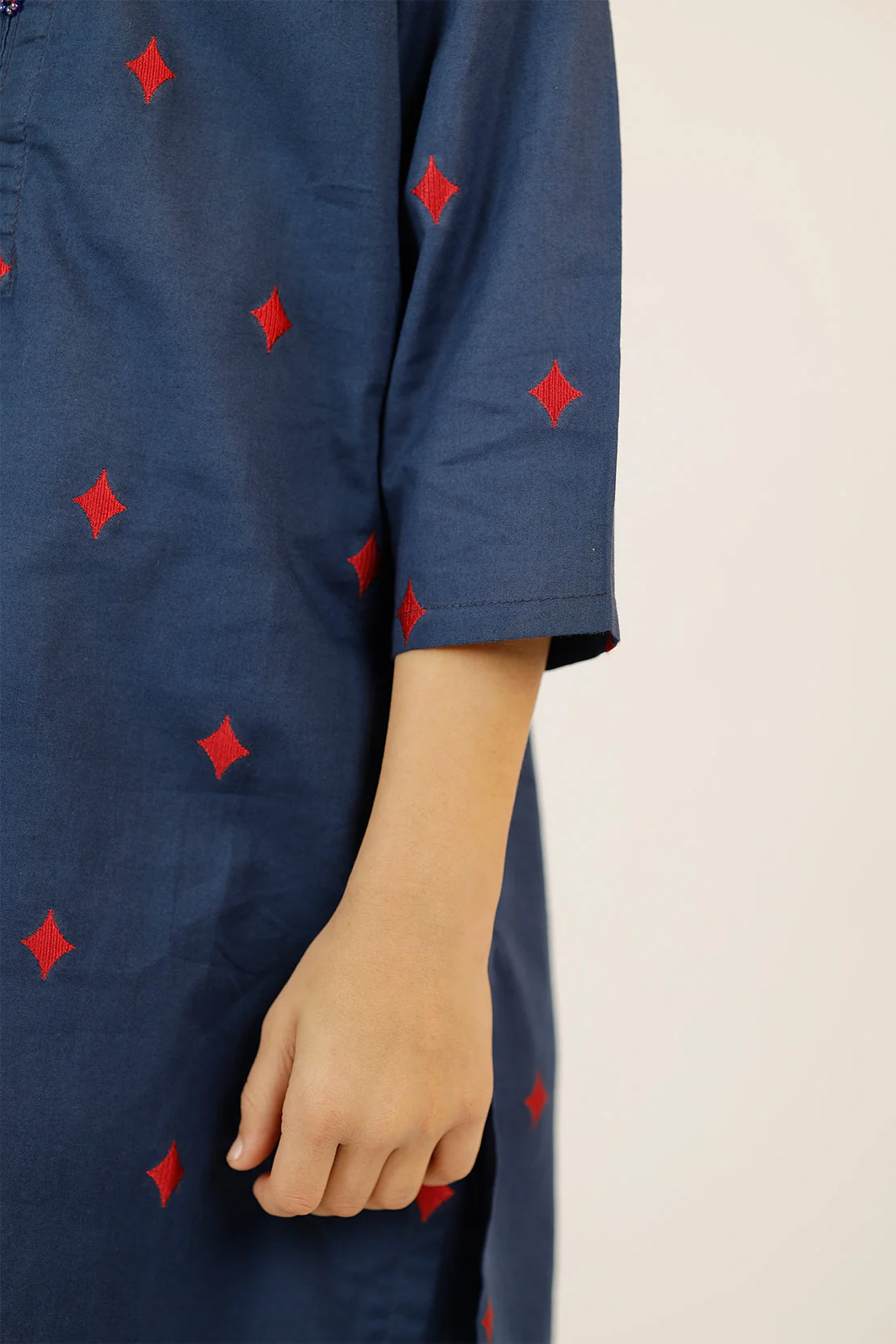 Stitched Cotton Jacquard Shirt/trouser For Kids - Image 7