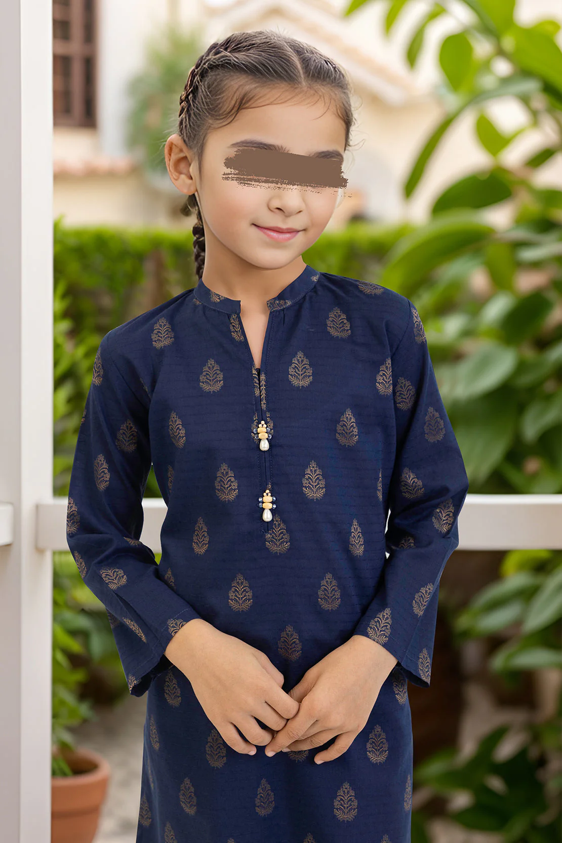 Stitched Cotton Jacquard Shirt/trouser For Kids - Image 2