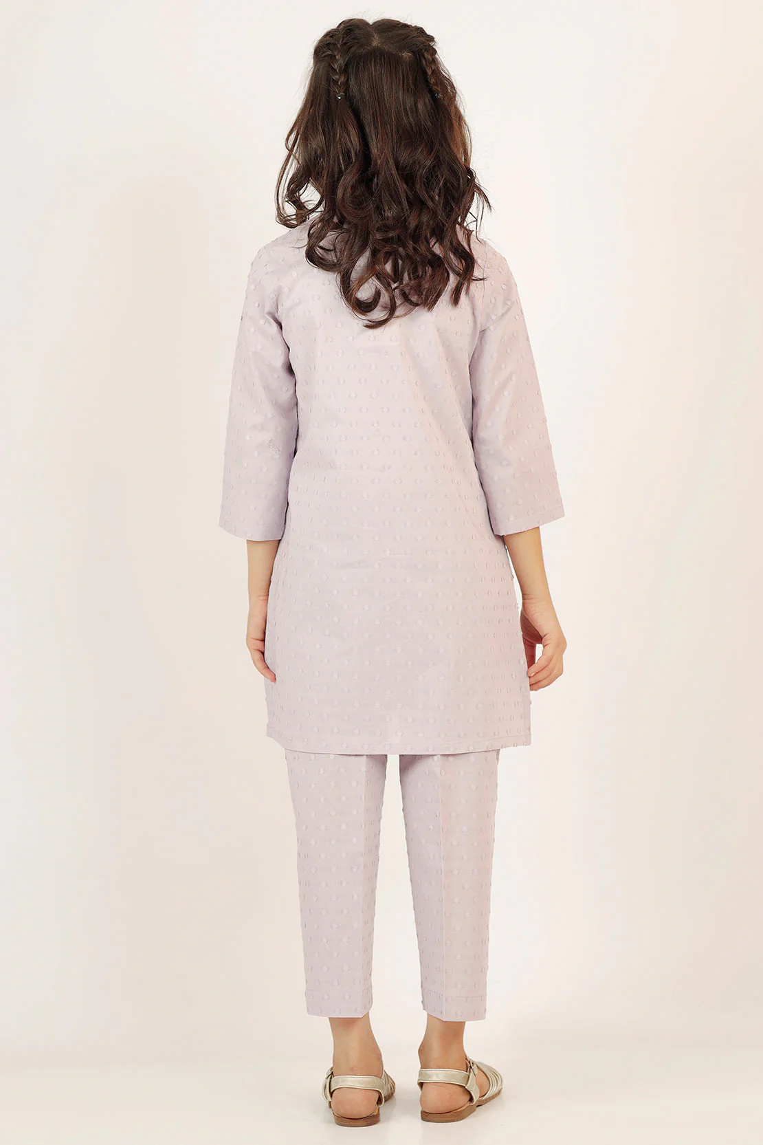 Stitched Cotton Jacquard Shirt/trouser For Kids - Image 5