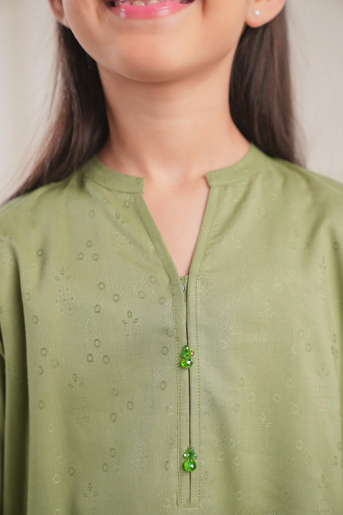 Stitched Cotton Jacquard Shirt/Trouser For Kids - Image 6