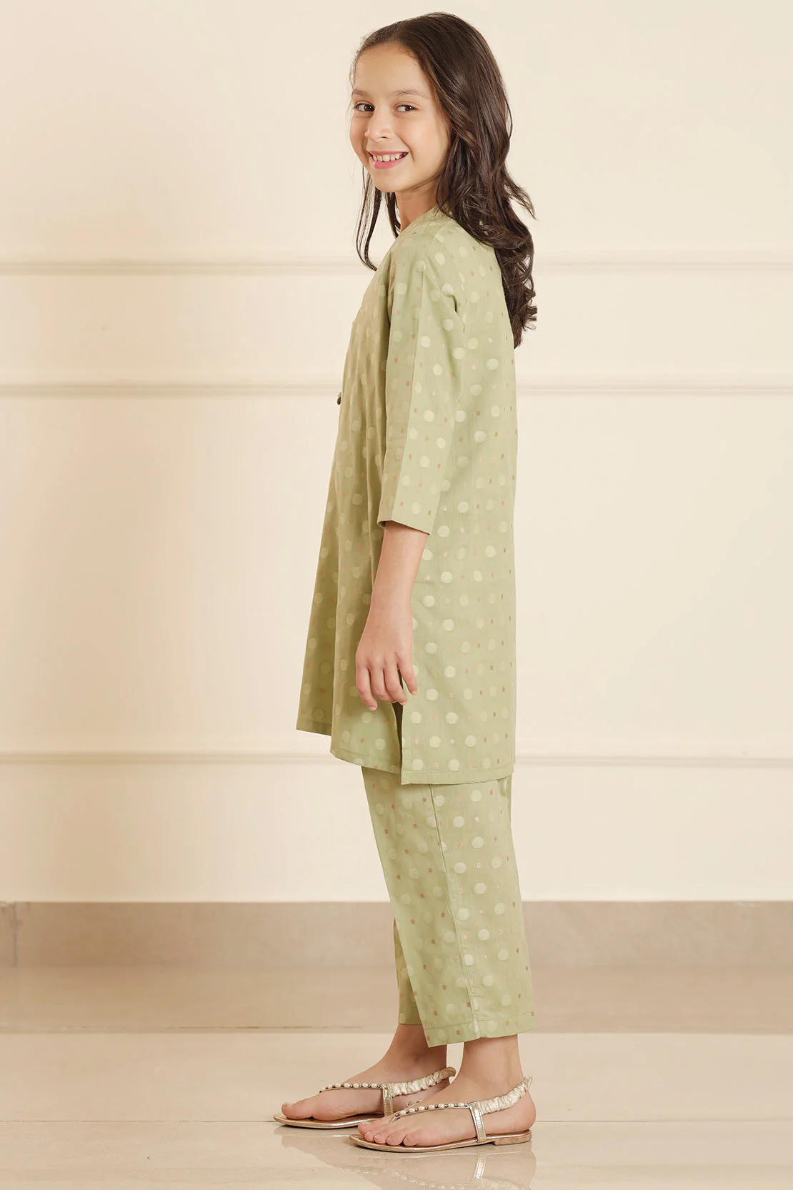 Stitched Cotton Jacquard Shirt/trouser For Kids - Image 7