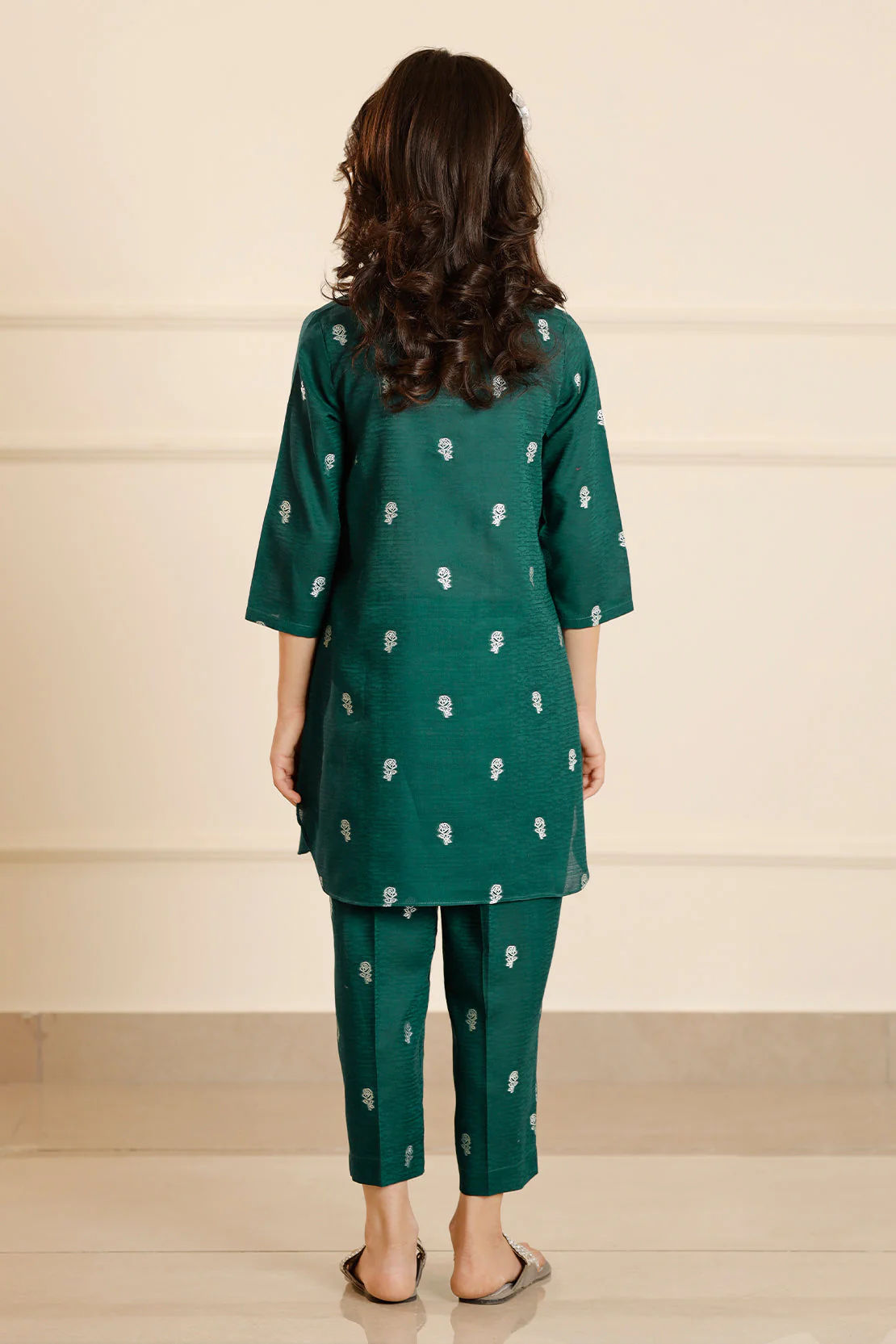 Stitched Cotton Jacquard Shirt/trouser For Kids - Image 3