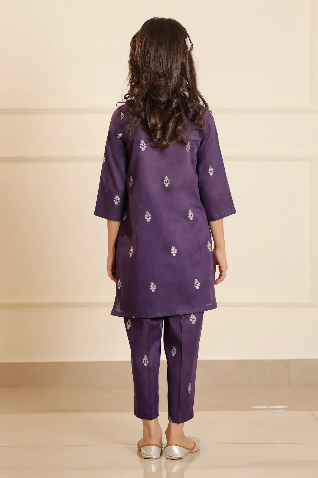 Stitched Cotton Jacquard Shirt/trouser For Kids - Image 5