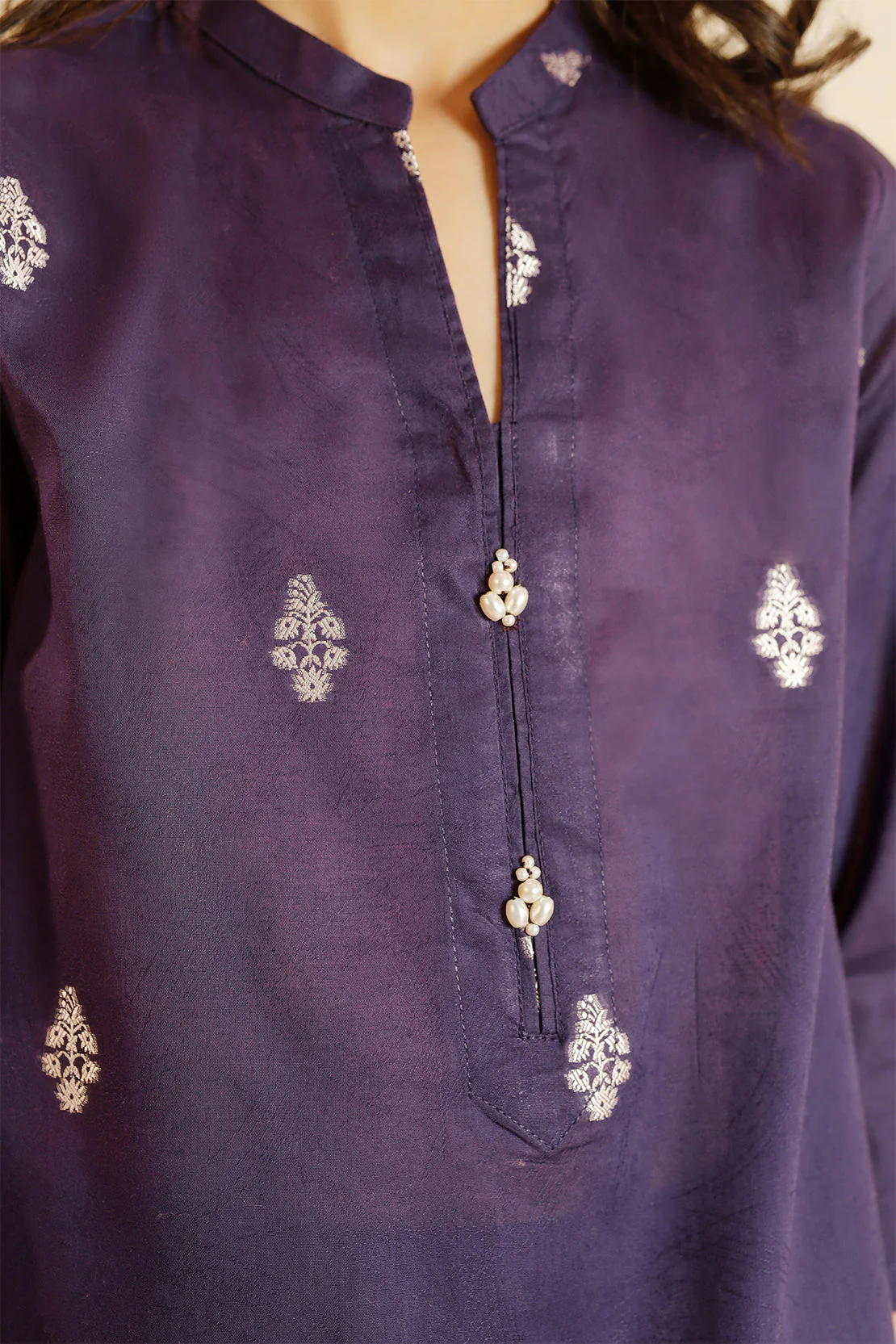Stitched Cotton Jacquard Shirt/trouser For Kids - Image 6