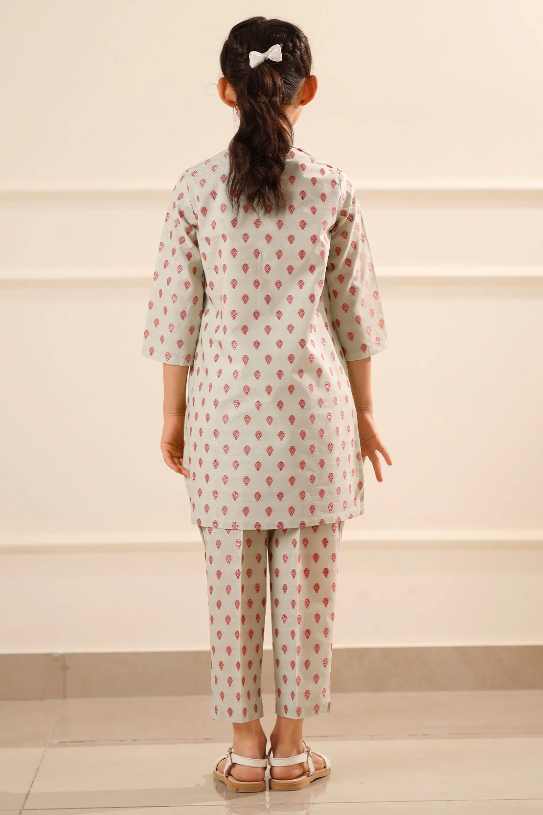 Stitched Cotton Jacquard Shirt/trouser For Kids - Image 5