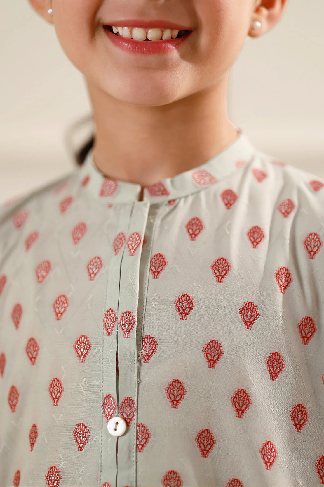 Stitched Cotton Jacquard Shirt/trouser For Kids - Image 7