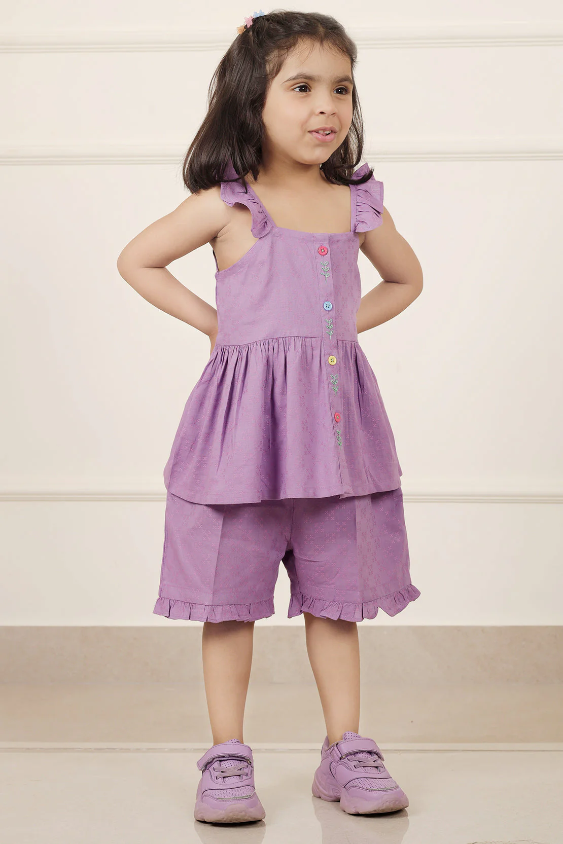 Stitched Cotton Jacquard Shirt/trouser For Kids - Image 2