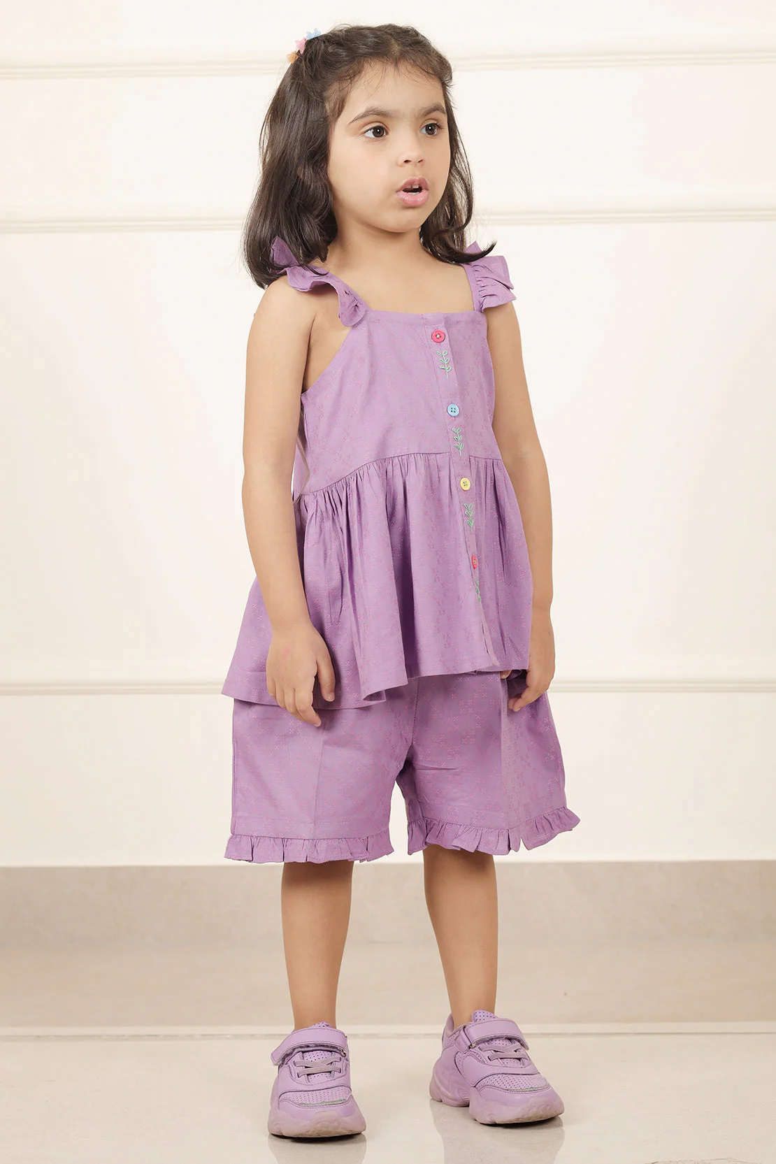 Stitched Cotton Jacquard Shirt/trouser For Kids - Image 4