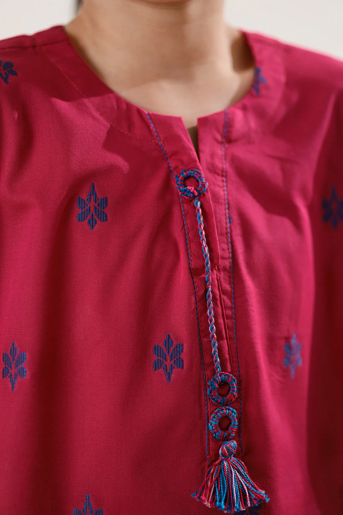 Stitched Cotton Jacquard Shirt/trouser For Kids - Image 6