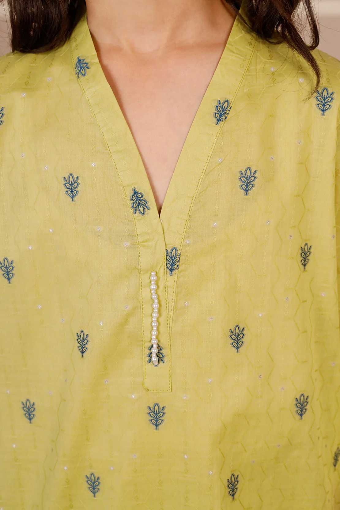 Stitched Cotton Jacquard Shirt/trouser For Kids - Image 5