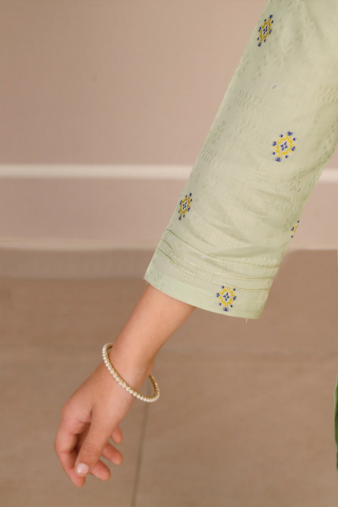 Stitched Cotton Jacquard Shirt/trouser For Kids - Image 7