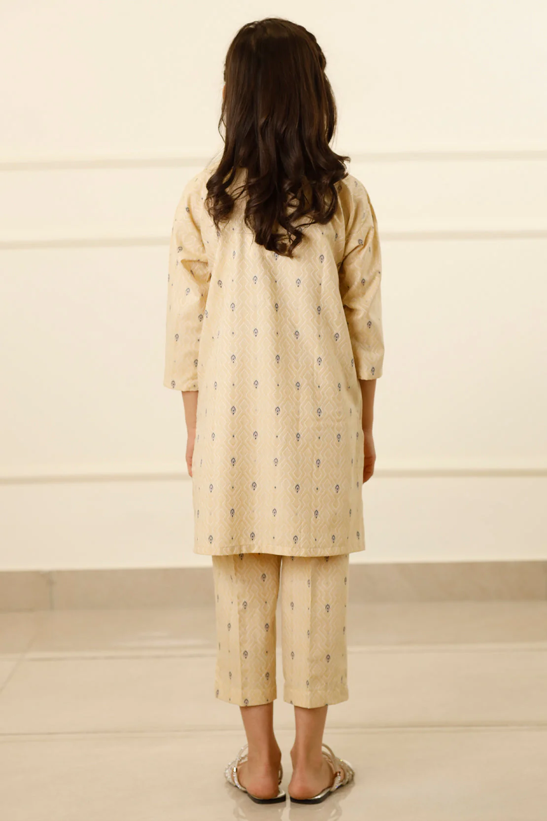 Stitched Cotton Jacquard Shirt/trouser For Kids - Image 9