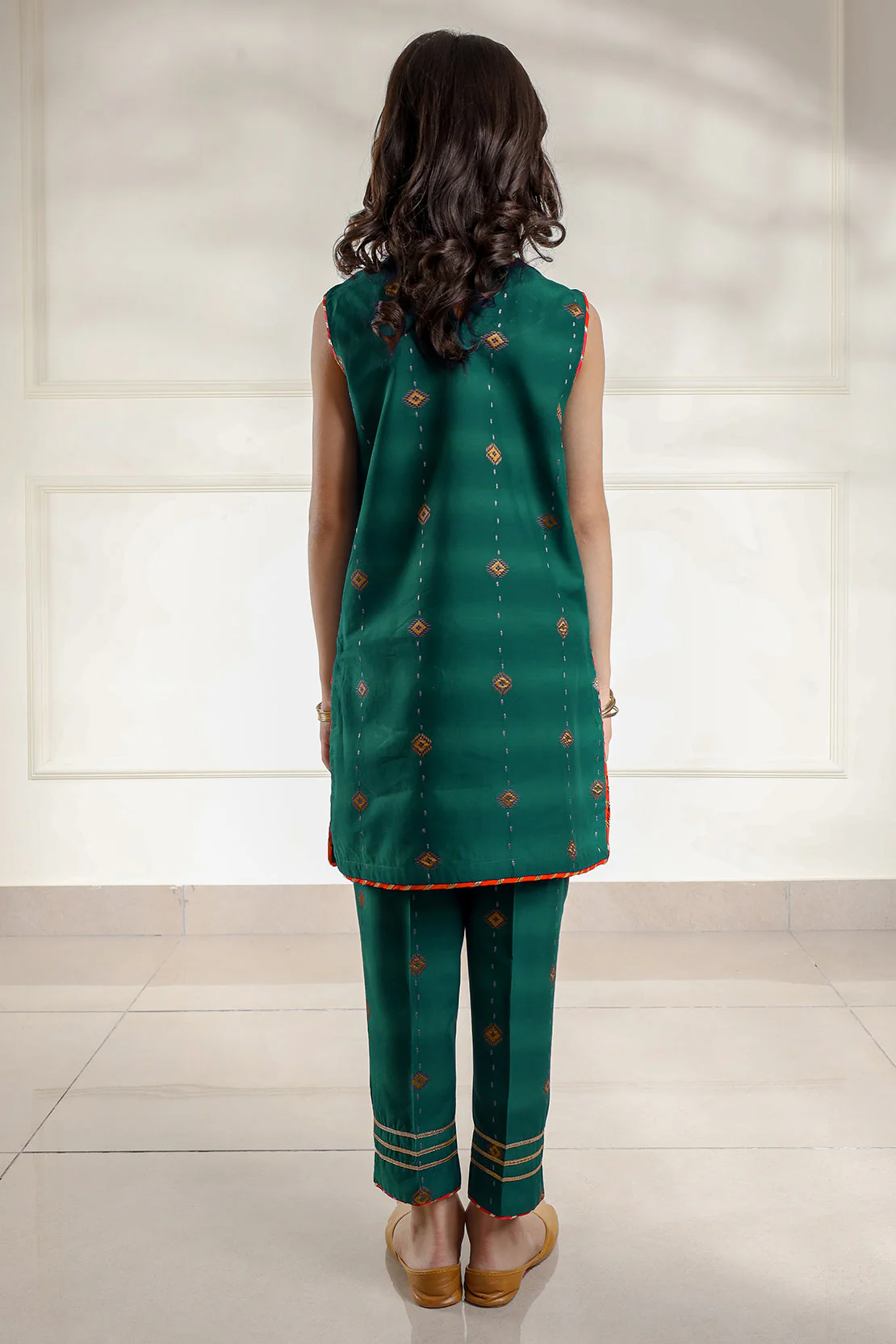 Stitched Cotton Jacquard Shirt/trouser For Kids - Image 8