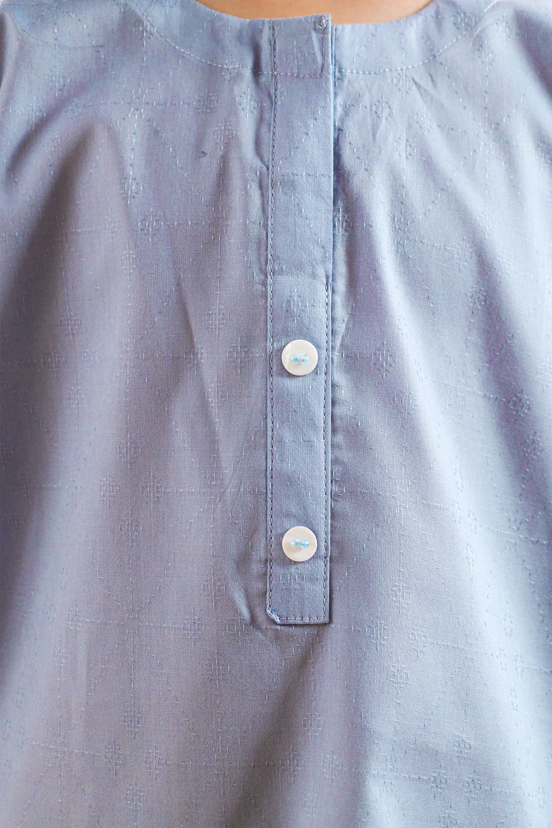 Stitched Cotton Jacquard Shirt/trouser For Kids - Image 5