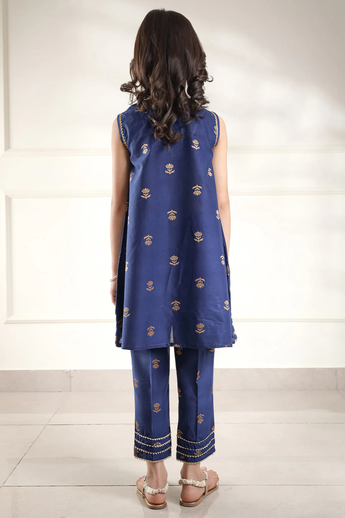 Stitched Cotton Jacquard Shirt/trouser For Kids - Image 9