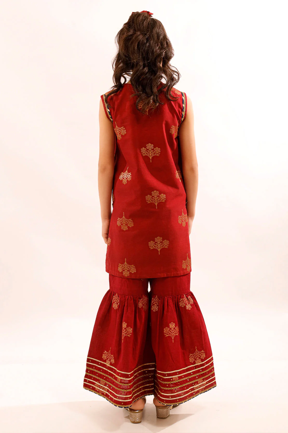 Stitched Cotton Jacquard Shirt/trouser For Kids - Image 6
