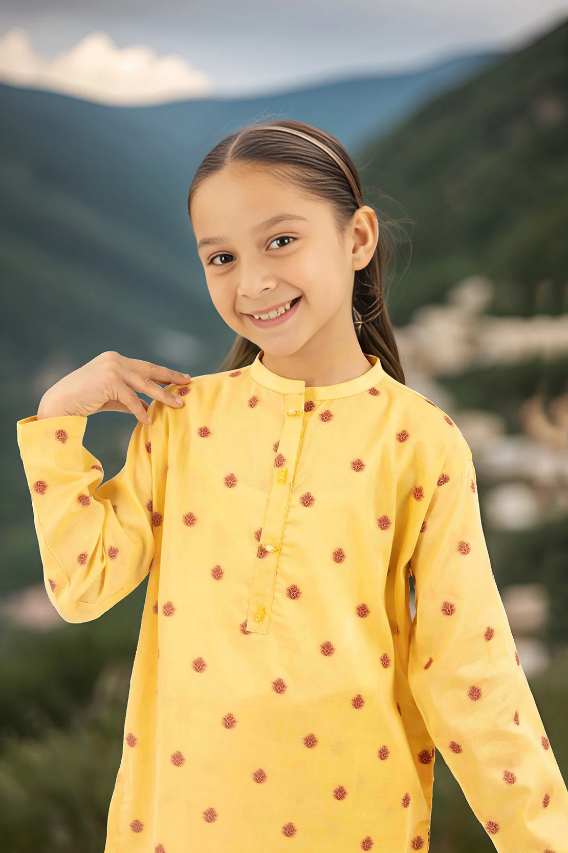 Stitched Cotton Jacquard Shirt/trouser For Kids - Image 2