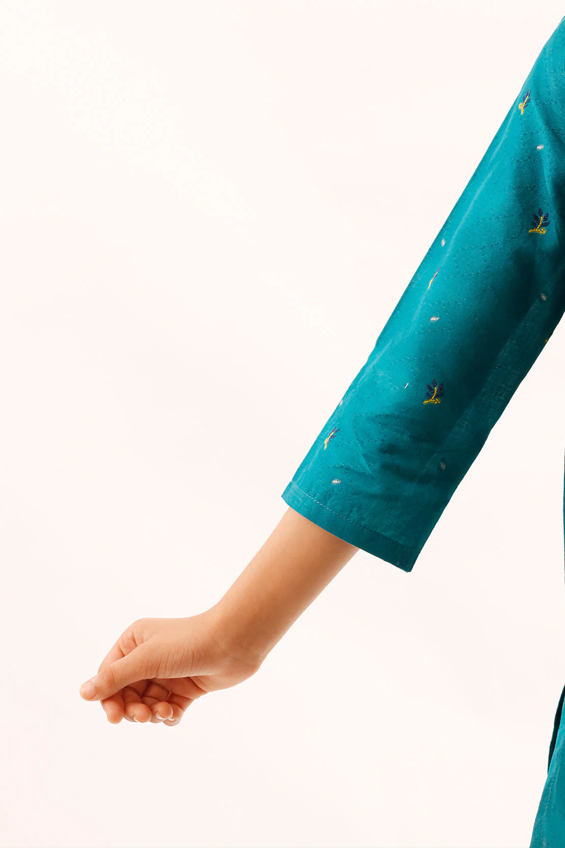 Stitched Cotton Jacquard Shirt/trouser For Kids - Image 6