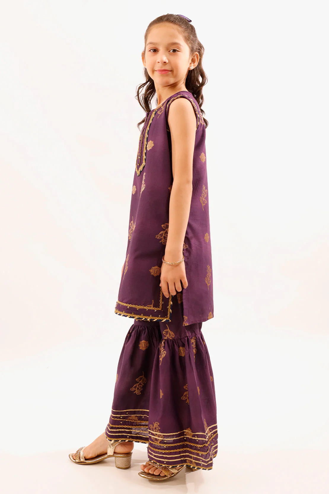 Stitched Cotton Jacquard Shirt/trouser For Kids - Image 5