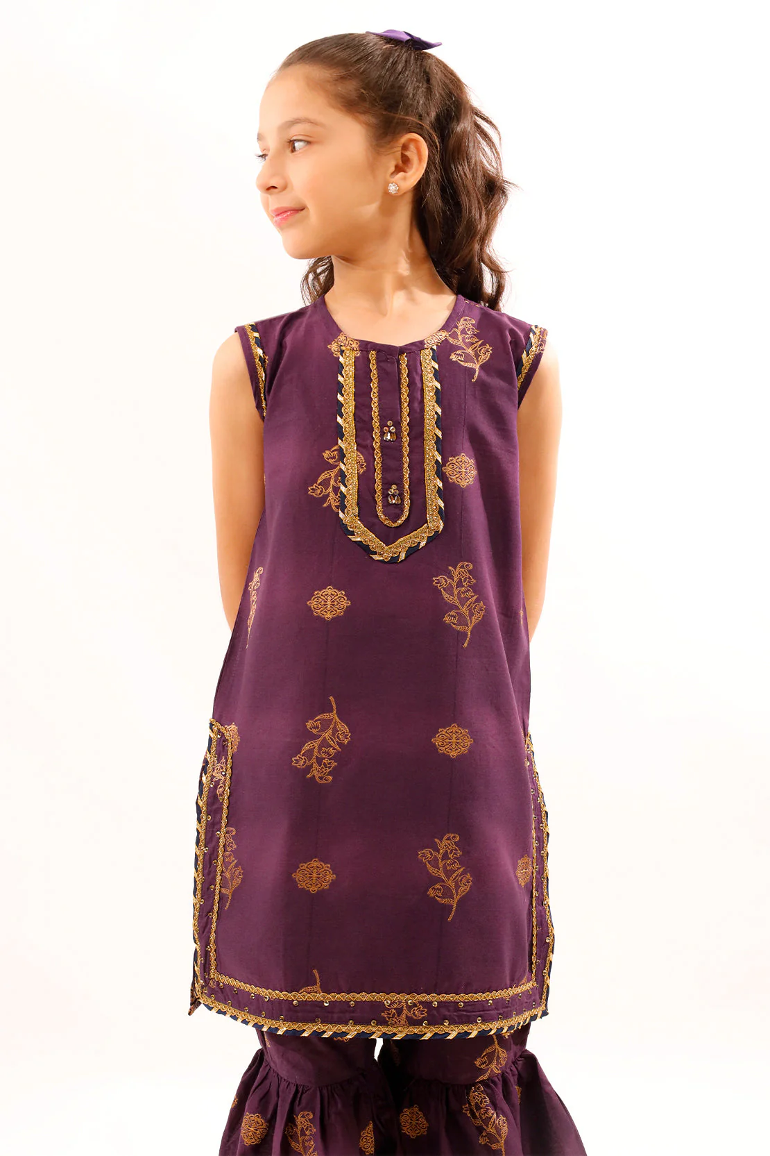 Stitched Cotton Jacquard Shirt/trouser For Kids - Image 6