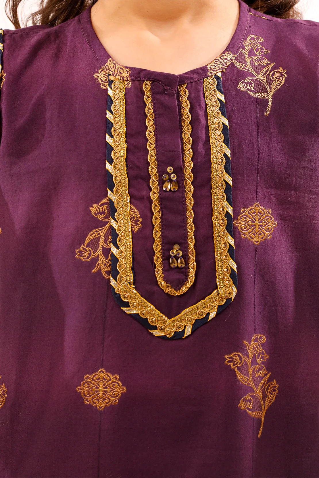 Stitched Cotton Jacquard Shirt/trouser For Kids - Image 7