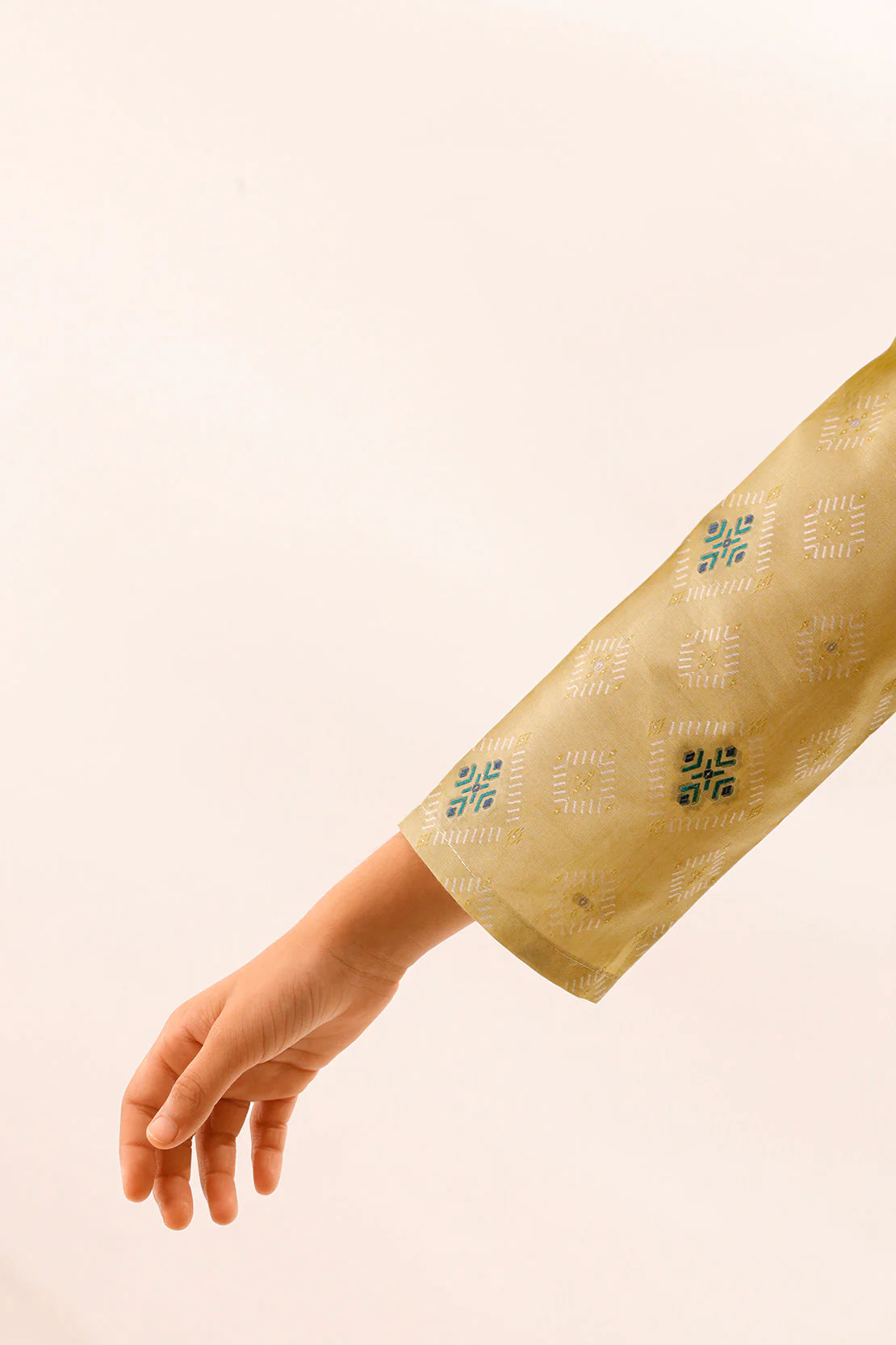 Stitched Cotton Jacquard Shirt/trouser For Kids - Image 8