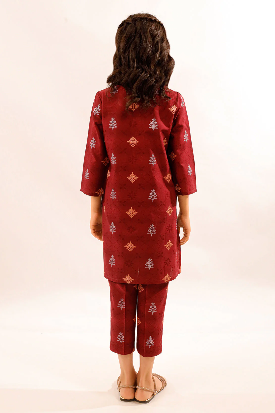 Stitched Cotton Jacquard Shirt/trouser For Kids - Image 5