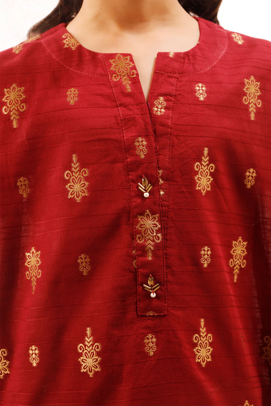 Stitched Cotton Jacquard Shirt/trouser For Kids - Image 5