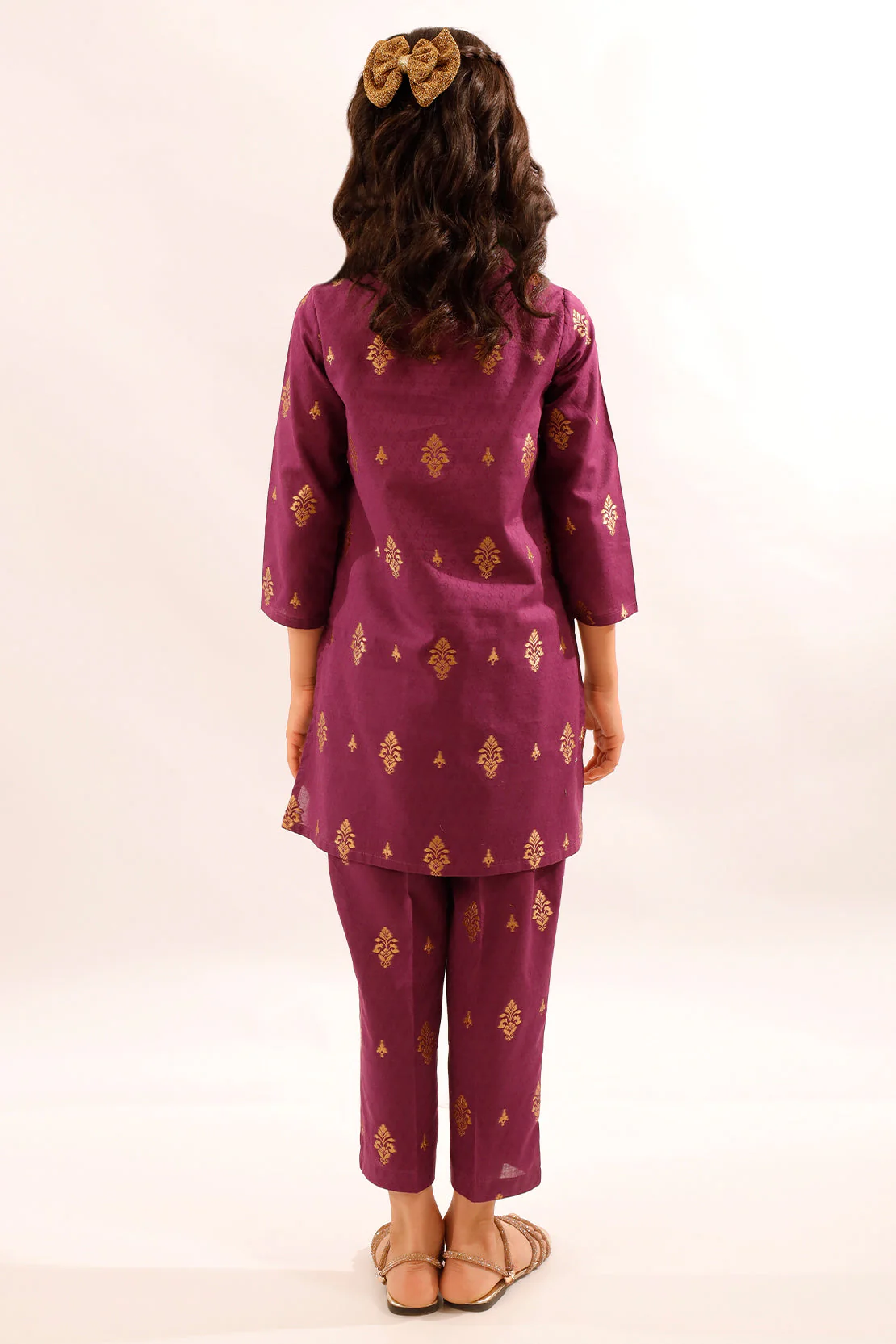 Stitched Cotton Jacquard Shirt/trouser For Kids - Image 4