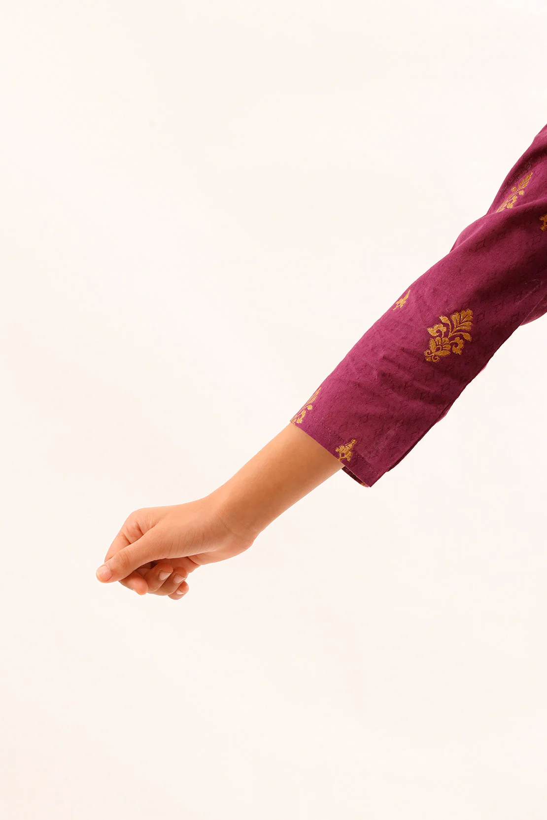 Stitched Cotton Jacquard Shirt/trouser For Kids - Image 8