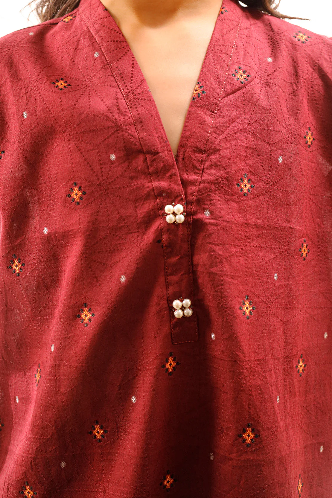 Stitched Cotton Jacquard Shirt/trouser For Kids - Image 5