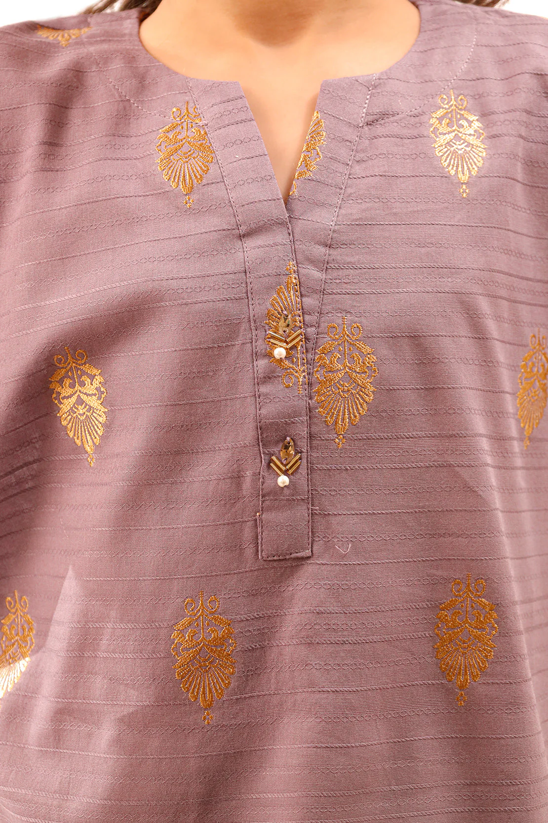 Stitched Cotton Jacquard Shirt/trouser For Kids - Image 5