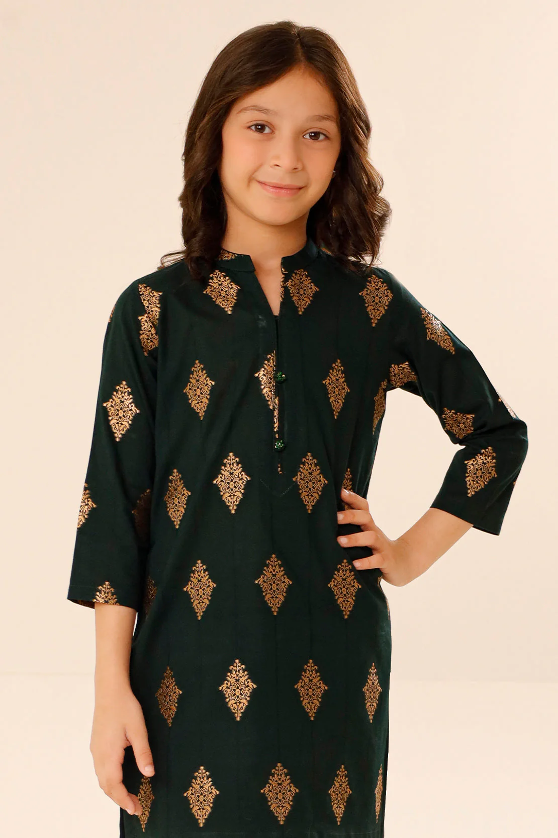 Stitched Cotton Jacquard Shirt/trouser For Kids - Image 2
