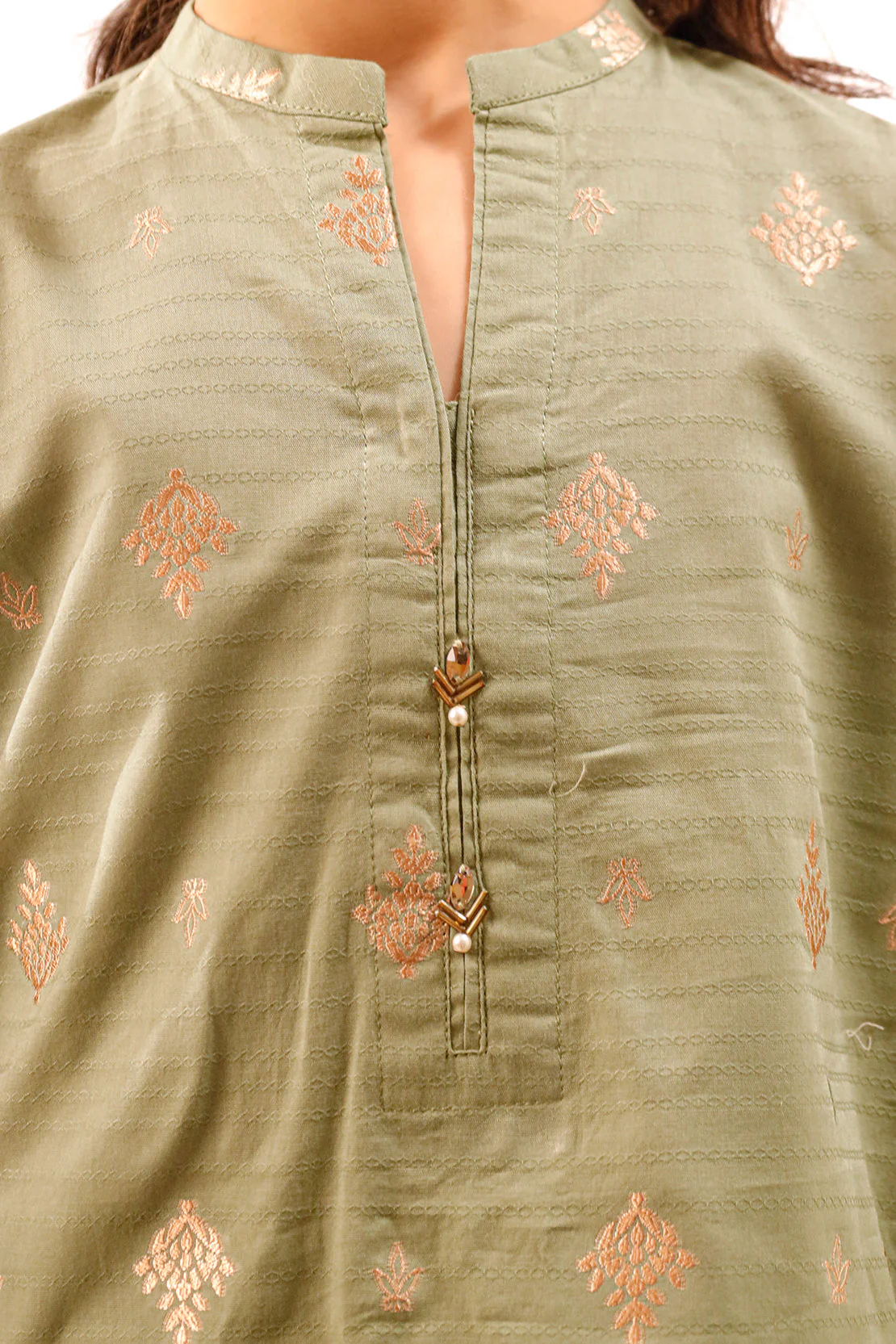 Stitched Cotton Jacquard Shirt/trouser For Kids - Image 5