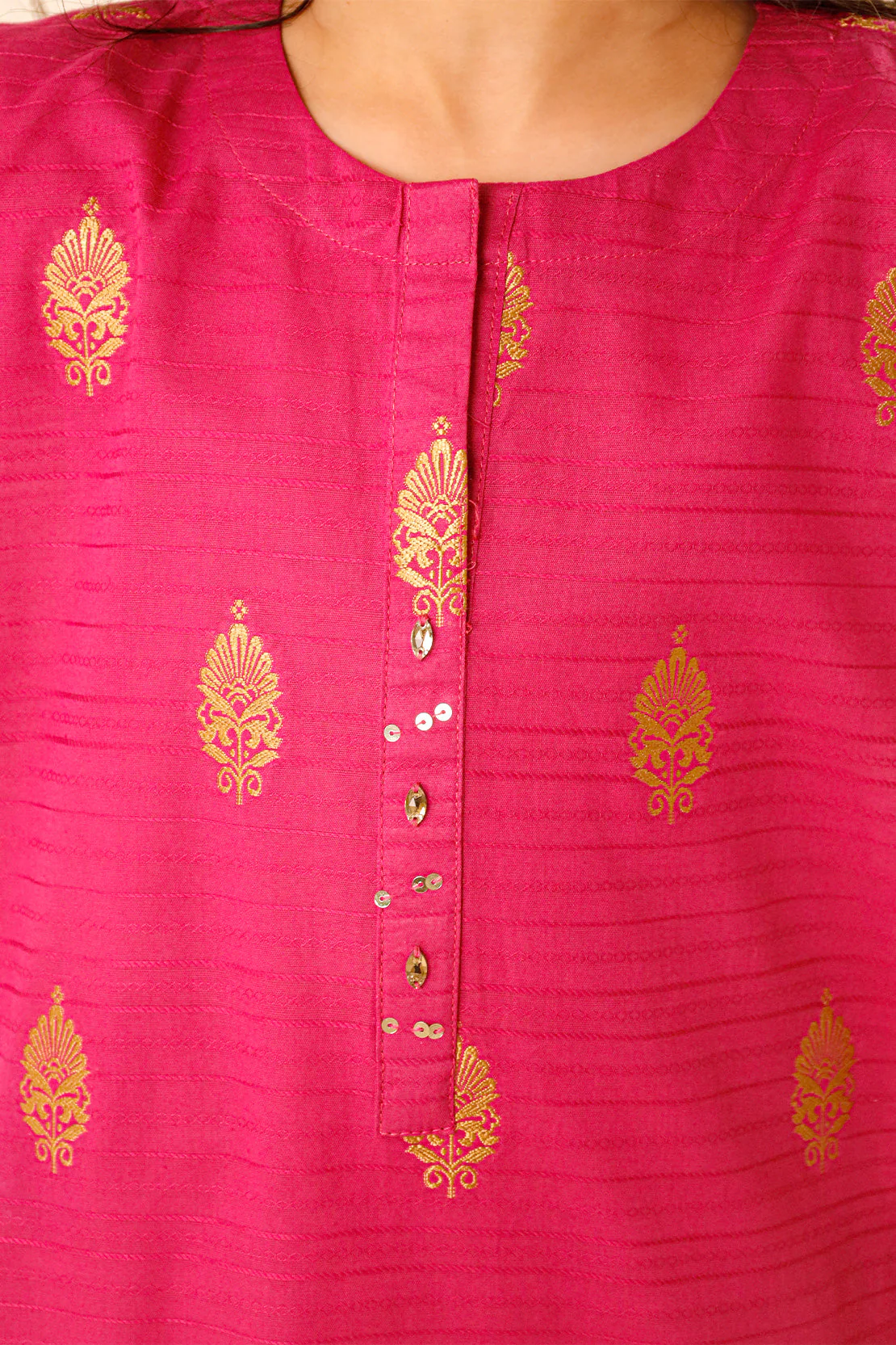 Stitched Cotton Jacquard Shirt/trouser For Kids - Image 5