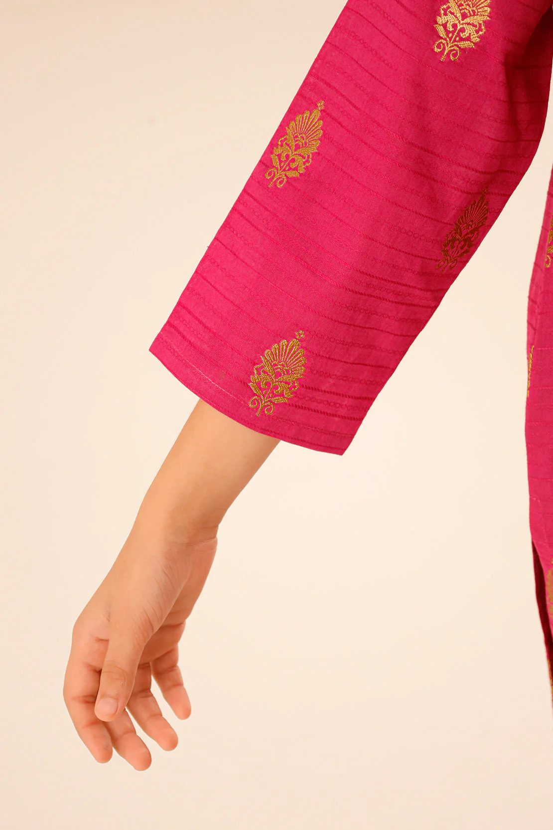 Stitched Cotton Jacquard Shirt/trouser For Kids - Image 6