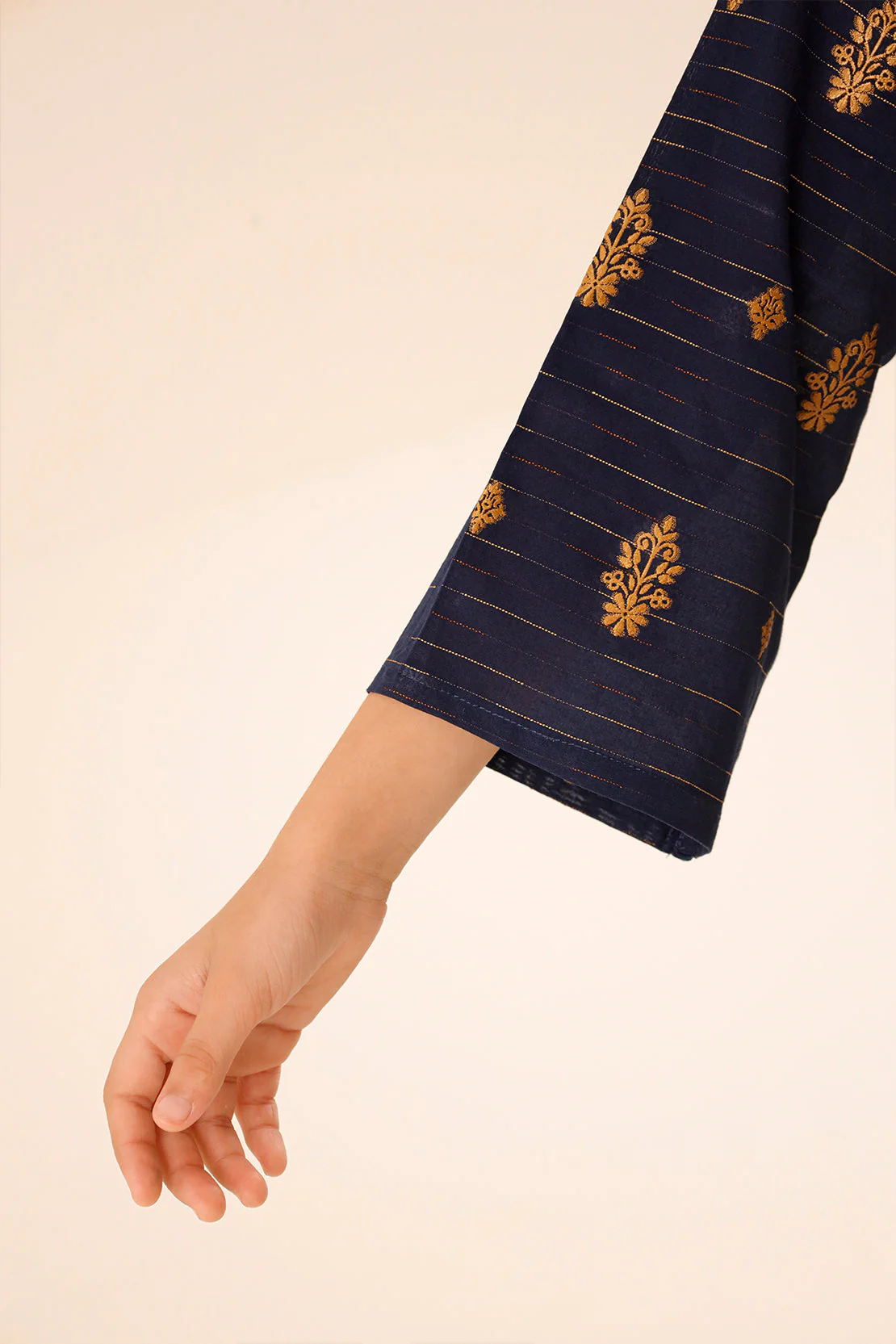 Stitched Cotton Jacquard Shirt/trouser For Kids - Image 5