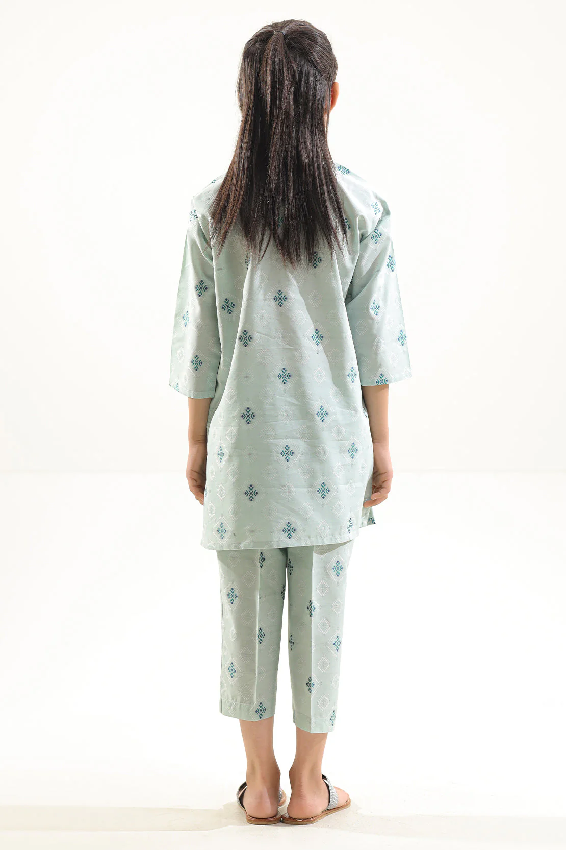 Stitched Cotton Jacquard Shirt/trouser For Kids - Image 3