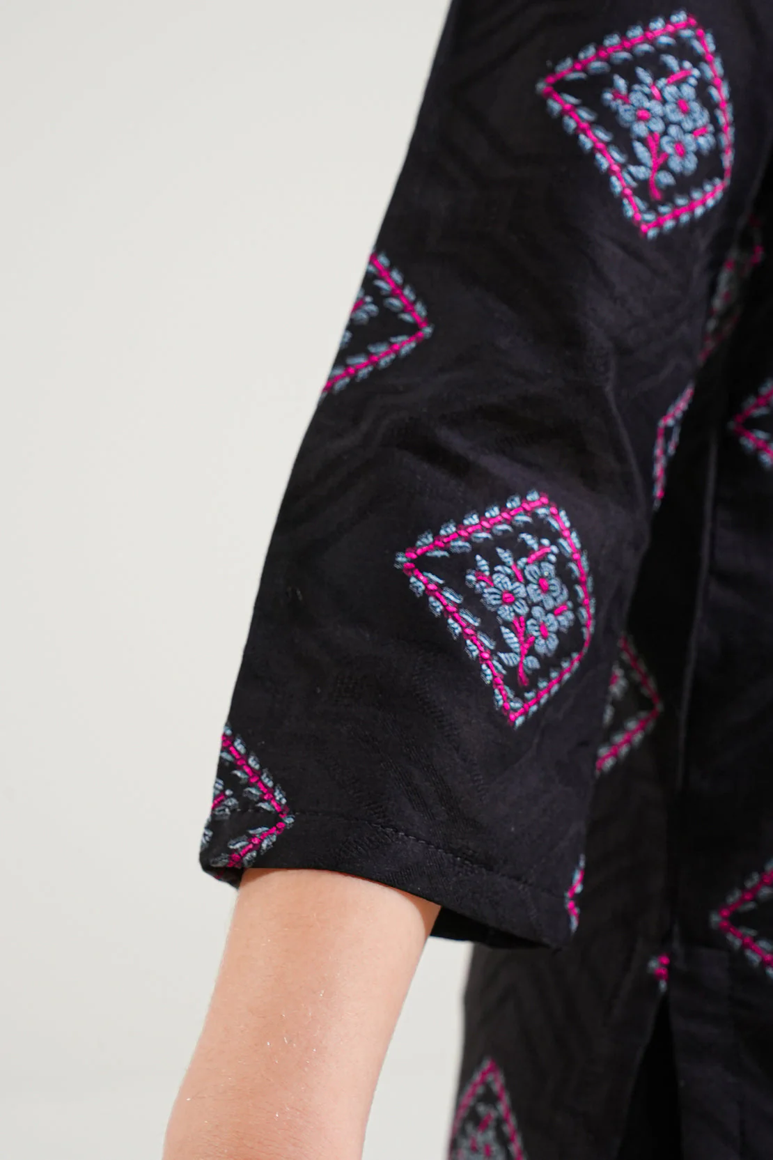 Stitched Cotton Jacquard Shirt/trouser For Kids - Image 5