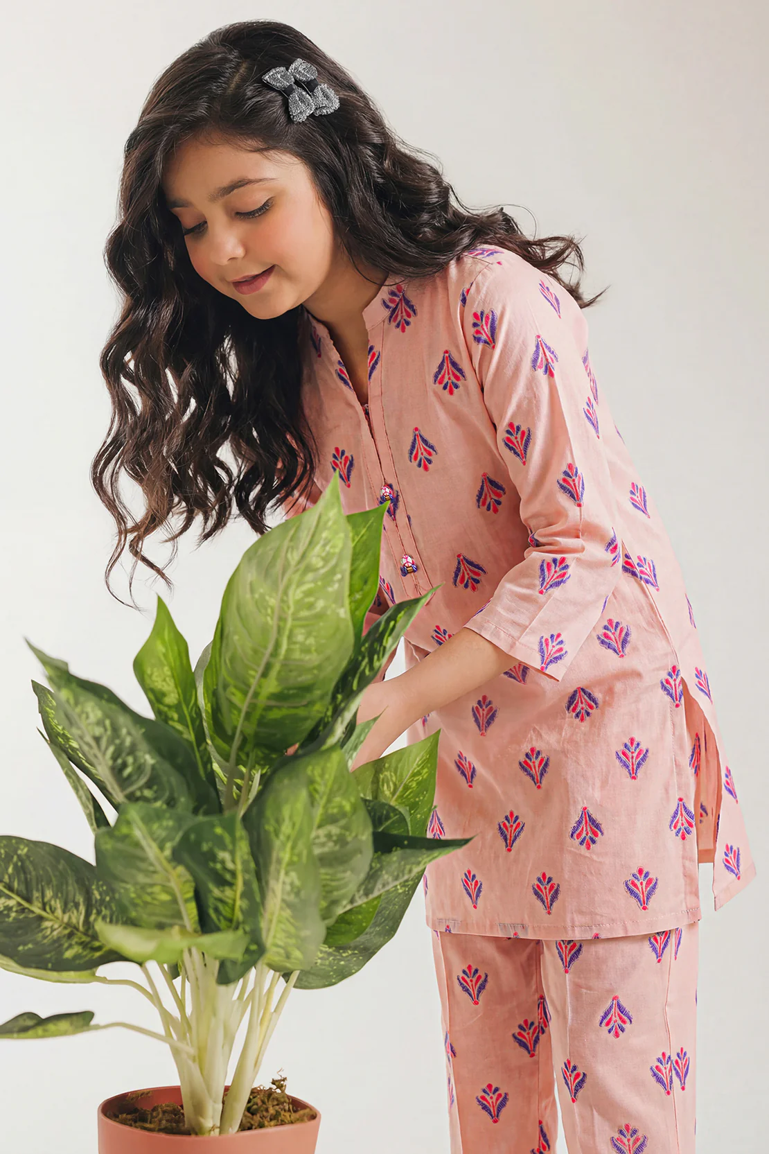 Stitched Cotton Jacquard Shirt/trouser For Kids - Image 2