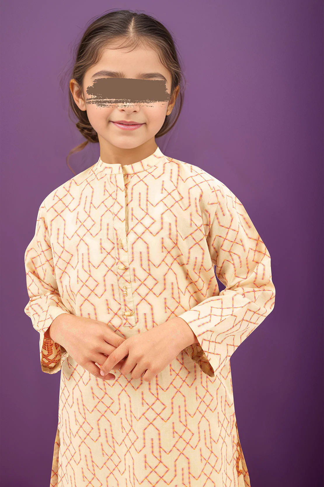 Stitched Cotton Jacquard Shirt/trouser For Kids - Image 2