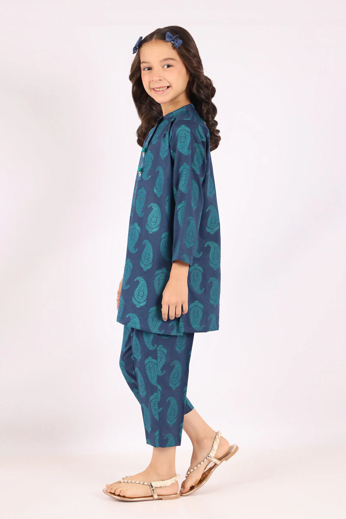 Stitched Cotton Jacquard Shirt/trouser For Kids - Image 2