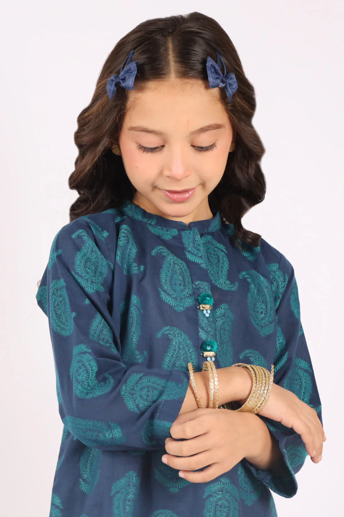 Stitched Cotton Jacquard Shirt/trouser For Kids - Image 4