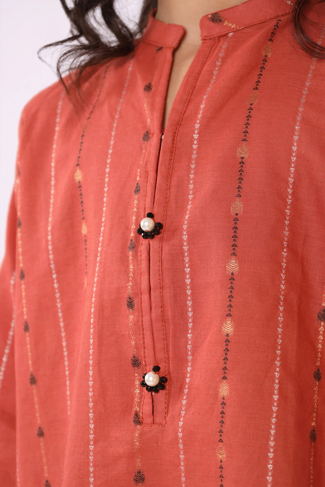 Stitched Cotton Jacquard Shirt/trouser For Kids - Image 6