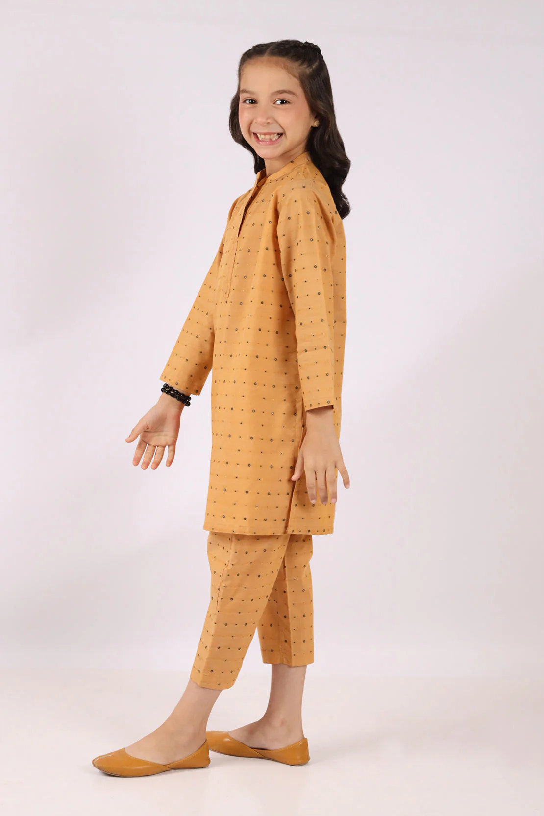 Stitched Cotton Jacquard Shirt/trouser For Kids - Image 3