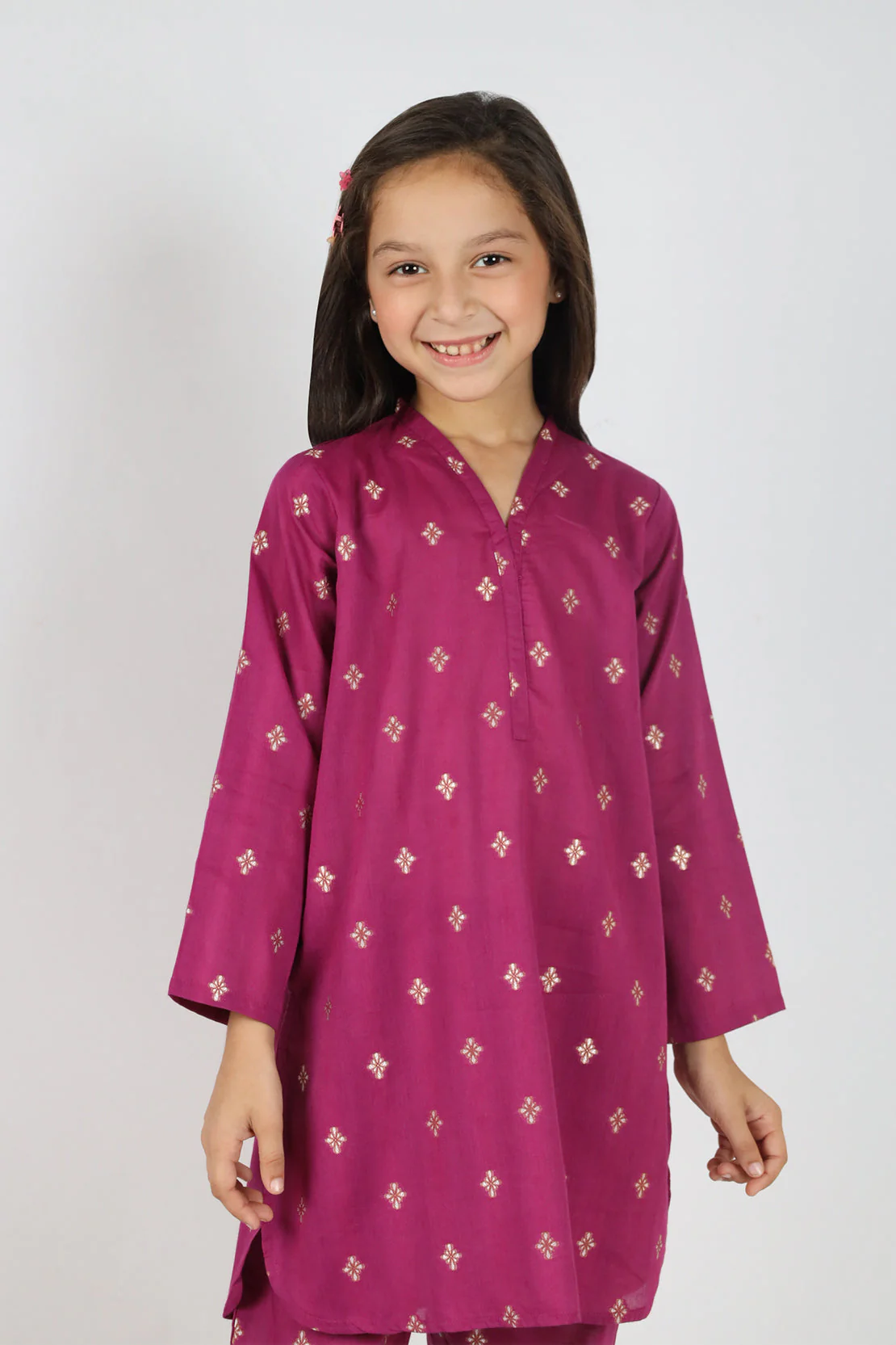 Stitched Cotton Jacquard Shirt/trouser For Kids - Image 4