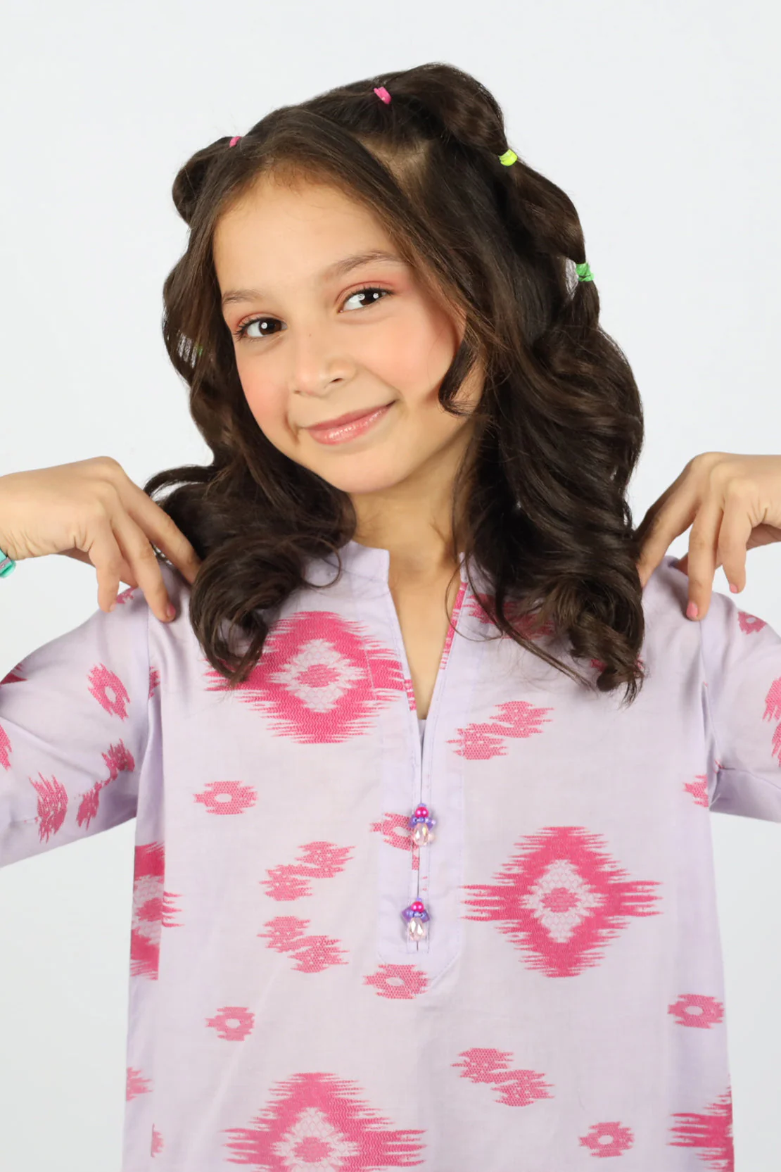 Stitched Cotton Jacquard Shirt/trouser For Kids - Image 3