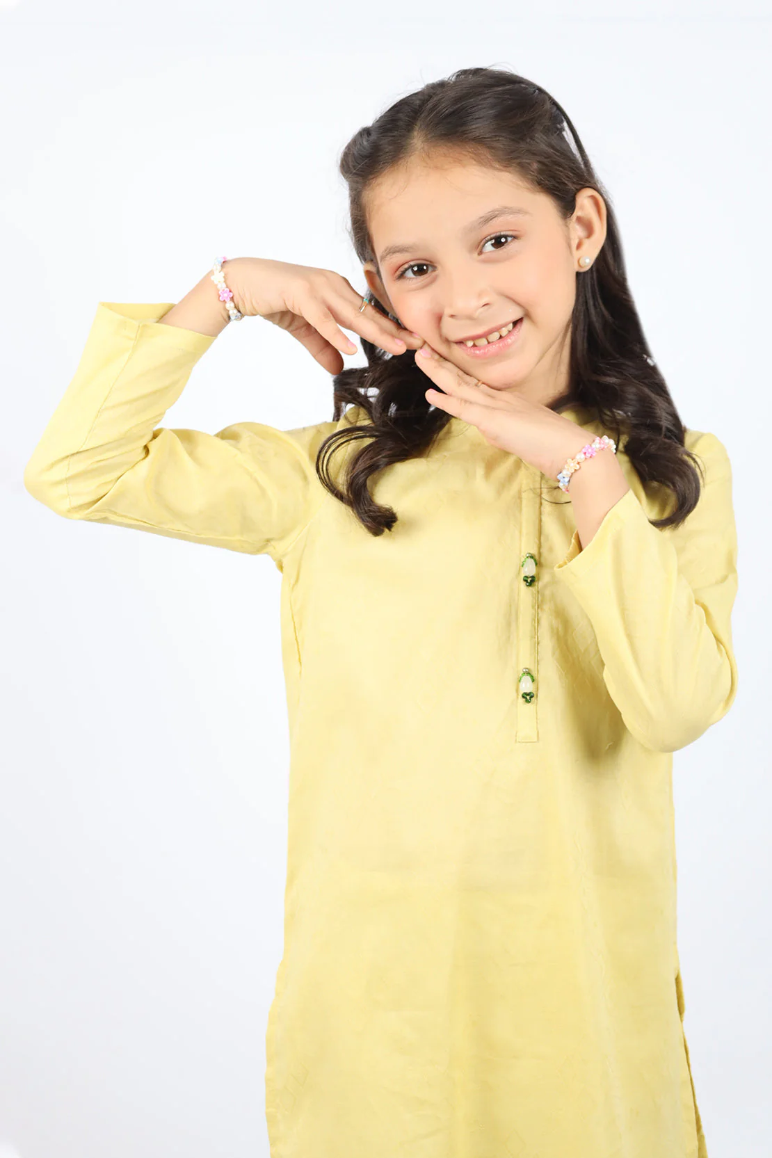 Stitched Cotton Jacquard Shirt/trouser For Kids - Image 2
