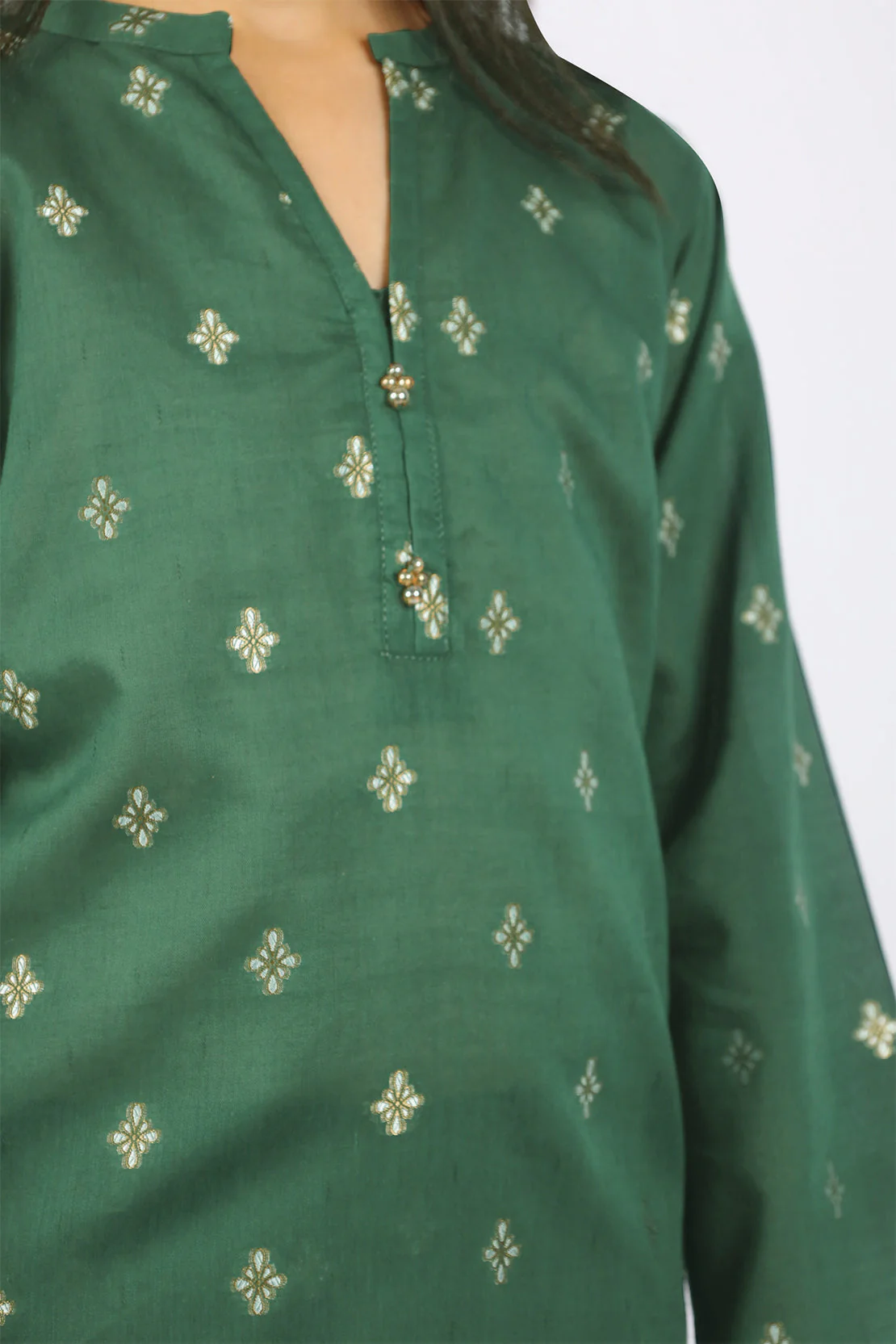 Stitched Cotton Jacquard Shirt/trouser For Kids - Image 3